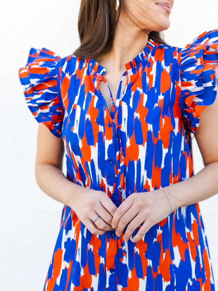 Game Day Glam: The Abby Dress in Tailgate Time Blue + Orange – Audrey 'n  Elise