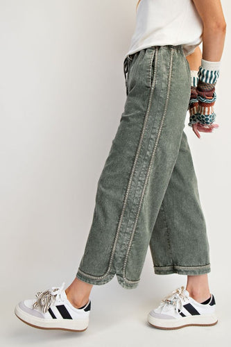 Mineral Washed Denim  (Olive)
