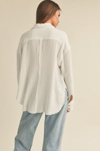 Double Gauze Button Down Shirt (White)
