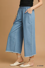 Easy Does It Frayed Wide-Leg Denim Pants (Light Denim)