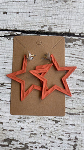 Star Earrings (Orange)
