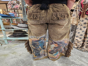 Warrior Rise Up Fringed Corduroy Pants