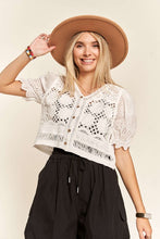 Alicia Eyelet and Crochet Crop Top (White)