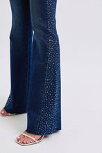 Rhinestone Side Panel Detail Flare (DK Wash)