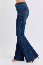 Rhinestone Side Panel Detail Flare (DK Wash)