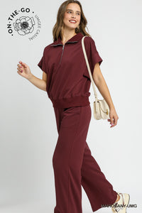 Luxeknit Relaxed Half-Zip Pullover (Mahogany)