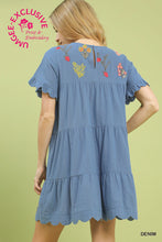 Wildflower Whimsy Babydoll Dress (Denim)