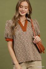 Autumn Heirloom Puff Sleeve Top (Chestnut)