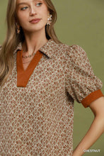 Autumn Heirloom Puff Sleeve Top (Chestnut)
