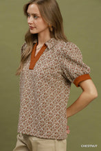 Autumn Heirloom Puff Sleeve Top (Chestnut)