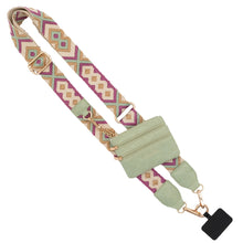 Clip & Go Strap w/Zippered Pouch (Green/Purle Pattern)