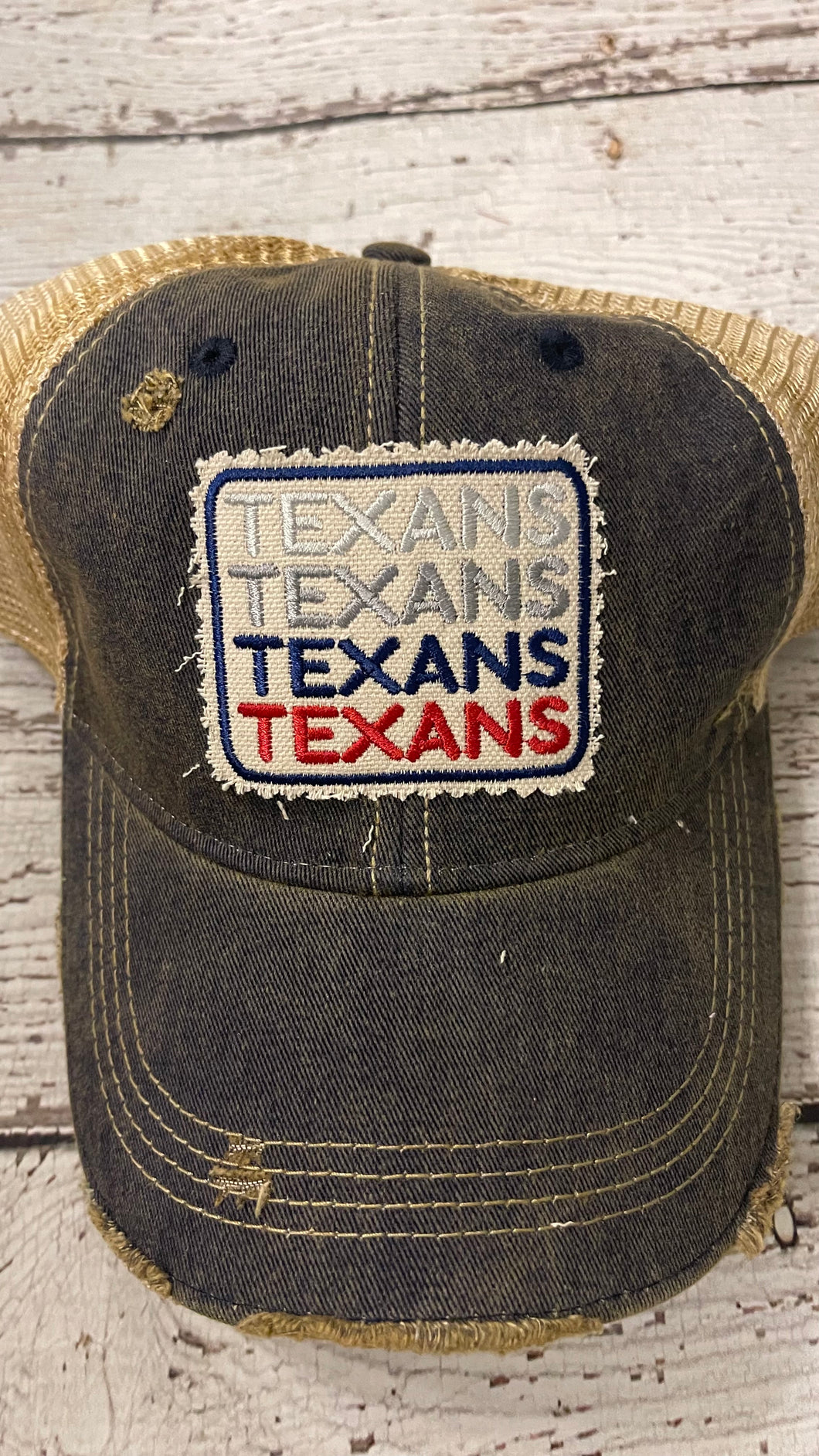 Distressed Texans Baseball Cap (Blue)
