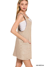 Harper Washed Denim Overall Dress (Ash Mocha)