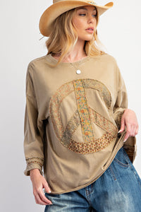 Peace Patch Jersey Top (Olive)