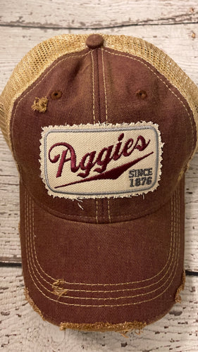 Distressed A&M Aggies Baseball Cap