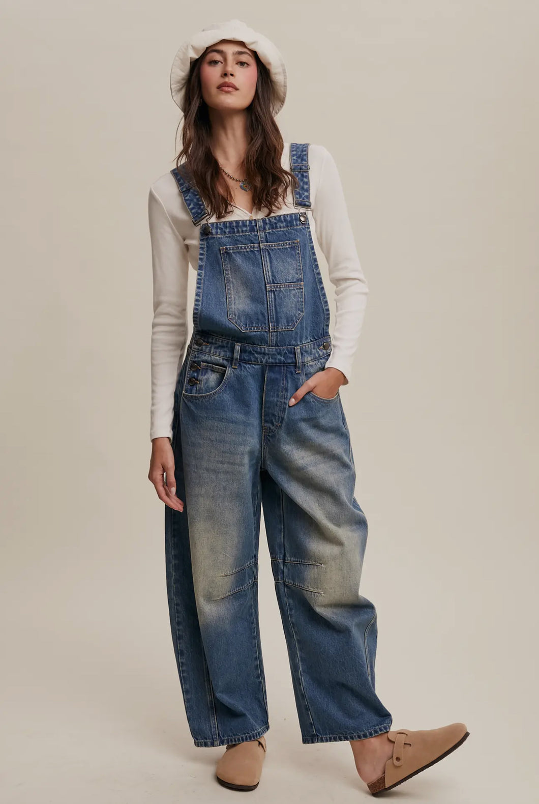 Vintage Drift Barrel Jean Denim Overalls