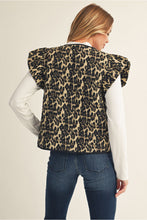 Ruffle & Roar Vest Leopard Puffer Vest