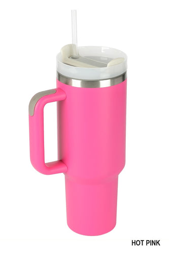 40 OZ Stainless Steel Quencher Tumbler (Hot Pink)