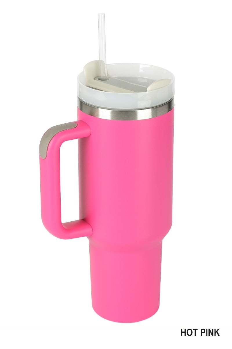 40 OZ Stainless Steel Quencher Tumbler (Hot Pink)