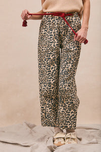 "Marfa Wilds" Braided Waist Leopard Pants