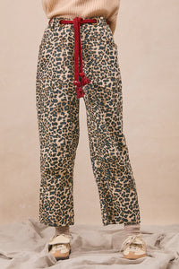 "Marfa Wilds" Braided Waist Leopard Pants