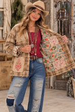 A Rare Bird Vintage Honey Beige Floral Patch Jacket