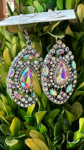 Aurora Borealis Crystal Teardrop Earrings