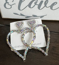 Double Heart Aurora Borealis Crystals Earrings