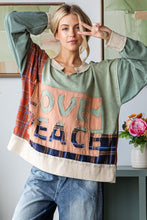 Love and Peace Pullover Top (Green)