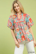 Boho Harmony Paisley Blouse (Bue Mix)
