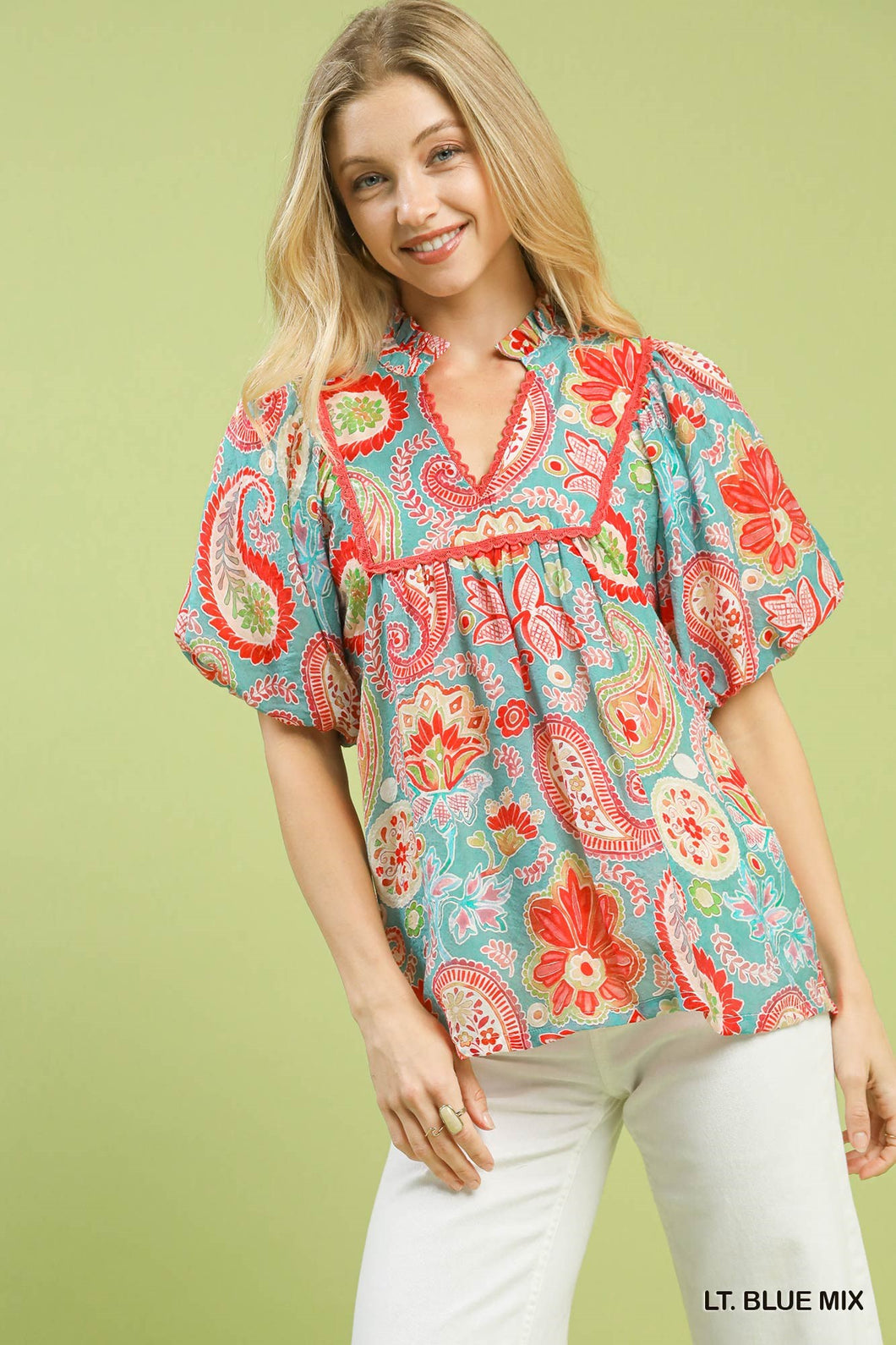 Boho Harmony Paisley Blouse (Bue Mix)