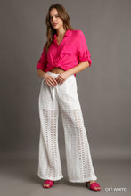 Luna Lace Crochet Fabric Pants  (White)