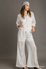 Luna Lace Crochet Fabric Pants  (White)