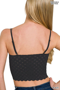 Sienna Seamless Lace Bralette (Black)