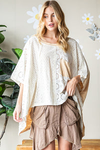 Flowy Washed Eyelet Top (Natural)