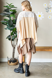 Flowy Washed Eyelet Top (Natural)