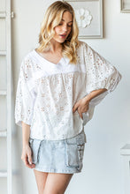 Daisy Days Washed Eyelet Top (White)