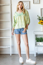 Daisy Days Washed Eyelet Top (Lime Green)