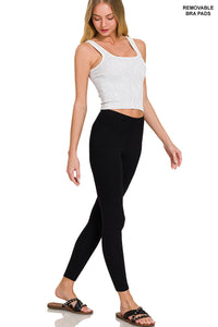 Brooklyn Stone Washed Ribbed Seamless Tank (Light Grey)