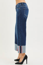 Tummy Control Mid Rise Crop Wide Cuffed Jeans