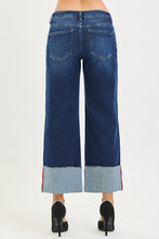 Tummy Control Mid Rise Crop Wide Cuffed Jeans