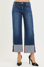 Tummy Control Mid Rise Crop Wide Cuffed Jeans