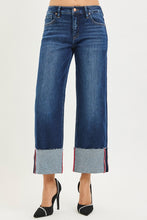 Tummy Control Mid Rise Crop Wide Cuffed Jeans