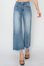 Risen High Rise Crop Wide Leg Fray Hem Jeans (Medium)