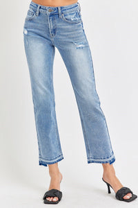 Mid Rise Ankle Straight Jeans (Light)