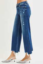 High Rise Crop Wide Leg Jeans (Dark)