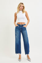 High Rise Crop Wide Leg Jeans (Dark)