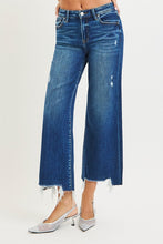 High Rise Crop Wide Leg Jeans (Dark)