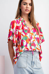 Santa Cruz Floral Printed Short Sleeve Top