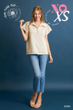 The Uptown Polo Zip Top (Ecru)